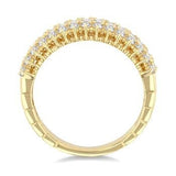 14K Yellow Gold Baguette and Round Cut Diamond Wedding Band, 1.45 Carat TW
