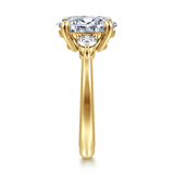 14K Yellow Gold 3.87Carat TW Oval "CZ" Engagement Ring with .29Carat TW Round Diamonds
