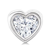 10K White Gold Petite Bezel Set Heart Shape Diamond Fashion Stud Earrings, 0.20Carat TW