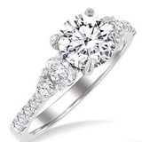 14K White Gold .55Carat TW Diamond Round 0.85-1.20 Ct Engagement Ring