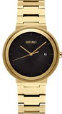 Mens Stainless Steel GP Quartz Watch with Black Dial