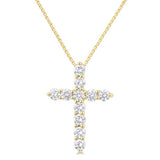 14K Yellow Gold  .33Carat TW Diamond Cross Pendant