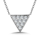 14K White Gold Diamond Fashion Necklace, 0.17 Carat TW