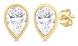 .20Carat TW Petite Bezel Set Pear Cut Diamond Fashion Stud E