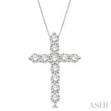 14KW Diamond Cross Pendant and Chain w/ 0.75 ctw