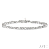 14KW Diamond Tulip Tennis Bracelet w/ 2.0 CTW 7"