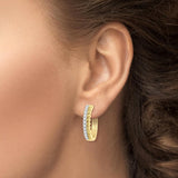 14KYG Bijoux Diamond Hoop Earrings – Circular Bead & Round Cut Bead Design, 0.25ctw