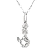 White Gold Mermaid Pendant
