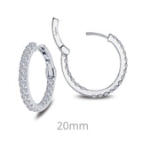 Sterling Silver CZ's Open Hinged Inside-Out Hoops w/ 1.60 ctw CZs