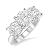 14KW Diamond "Lovebright" Three Stone Style Cluster Engagement Ring w/ 1.50 CTW Size 7