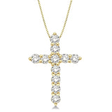 14K Yellow Gold Diamond Cross Pendant, 0.50 Carat tw