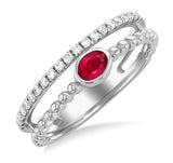 10KY Diamond & Ruby Ring w/ 0.20 ctw