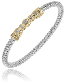 Sterling Silver/14K Yellow Gold 3MM Diamond Fashion  Bracelet with 0.6Carat TW