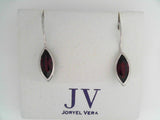 Joryel Vera- Sterling Silver  Marquise Garnet Dangle Earring