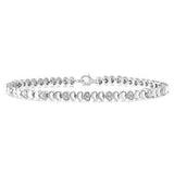 Sterling Silver .15Carat TW Diamond Puffed Heart Shape Bracelet
