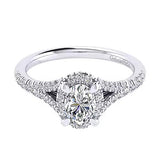 14KW Semi-Mount Diamond Engagement Ring w/ 0.59 ctw