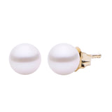 Yellow Gold Fresh Water Pearl Stud Earrings