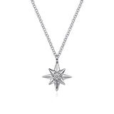 Sterling Silver Diamond Star Pendant, 0.03 Carat TW