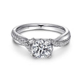 14KW Diamond Engagement Semi-Mount Ring, .19 CTW