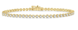 14K Yellow Gold Tri-Prong Diamond Bracelet, 2.0 Carat TW