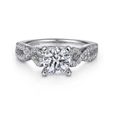 14KW Diamond Engagement Ring Semi-Mount w/ 0.37 CTW Size 6