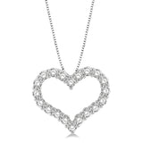 14KW Heart Charm Diamond Pendant w/ 0.75 ctw & 18