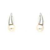 Sterling Silver Stud Earrings with  FW Pearls, 6MM