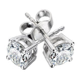 14KW Diamond Solitaire Stud Earrings w/ 0.75 ctw