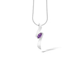 Sterling Silver Amethyst Marquise Pendant