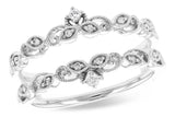 14K White Gold Diamond Ring Guard, 0.08 carat TW