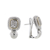 .43 CTW Sterling Silver/14KY Gold Accent Diamond Earrings