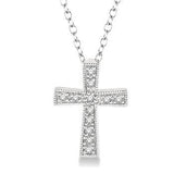 Sterling Silver Diamond Cross Pendant, 0.05Carat