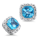 Sterling Silver Blue Topaz Earrings