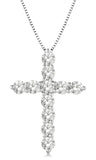 14KY Diamond Cross Pendant w/1.0 ctw, 18" Chain