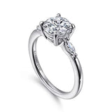 14K White Gold Semi-Mount Diamond Engagement Ring with 0.17 ct tw Accent Diamonds