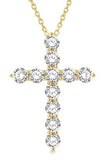 14K Yellow Gold Diamond Cross Pendant, 4.00 Carat TW