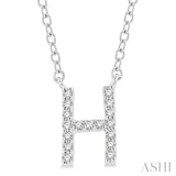 10K White Gold Diamond Initial 