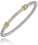 Sterling Silver/14K Yellow Gold 3MM Diamond Fashion Bracelet with .11Carat TW