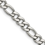 Stainless Steel Polished 6.75mm 24 inch Figaro Chain