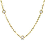 14K Yellow Gold Diamond Station Necklace, 1.0 Carat tw