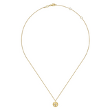 14K Yellow Gold Diamond Pendant - Bujukan - 17.5"