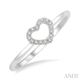 10KW  .05 CTW  Diamond Heart Ring  Size 7