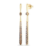 14KY Diamond Chocolate Ombre Drop Earrings w/ 0.60 ctw