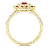 14K Yellow Gold Ruby and Diamond Fashion Ring