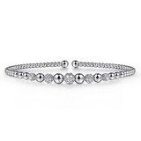 14K White Gold Diamond Bujukan Bangle Bracelet, 0.35Carat TW
