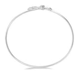 Sterling Silver Flexi Diamond Cross Bangle w/ 0.05 ctw