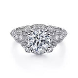 14KW Diamond Engagement Ring Semi-Mount w/ 0.49 ctw Size 6