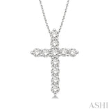 14KW Diamond Cross Pendant w/ 0.25 ctw 18" Box Chain