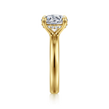14K Yellow Gold 5.53Carat "CZ" Engagement Ring with .10 Carat TW Diamonds
