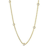 14KY Diamond Station 18" Necklace w/ 1.50 ctw